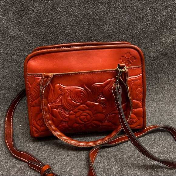 Patricia Nash Paris Rose Tooled Leather Satchel Bag